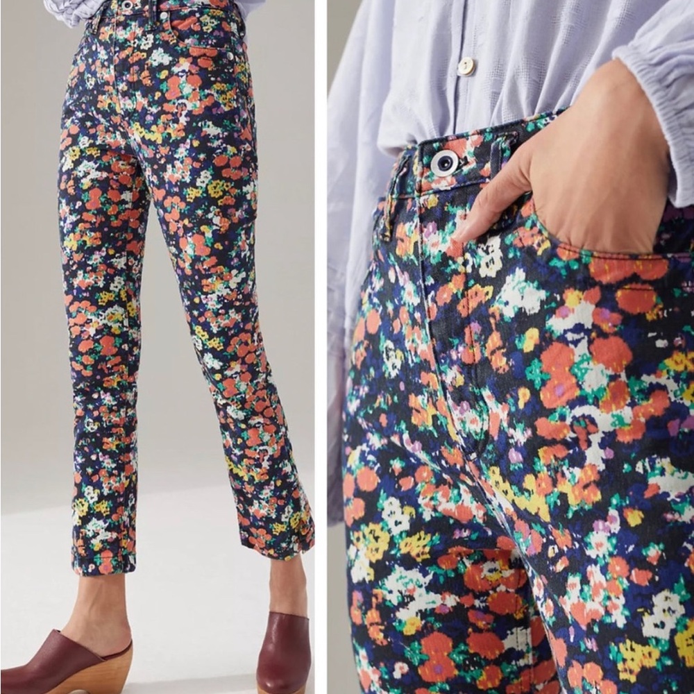Maeve Multicolor Floral Ankle Pants